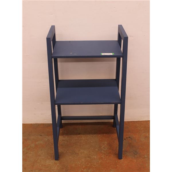 * Two Tiered Blue Shelf Unit - 20" x 16" x 36"