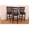 Image 1 : * (3) Bar Stool Height Chairs - Seat Height (29" Tall) Back Rest (42.5") - Some Wear