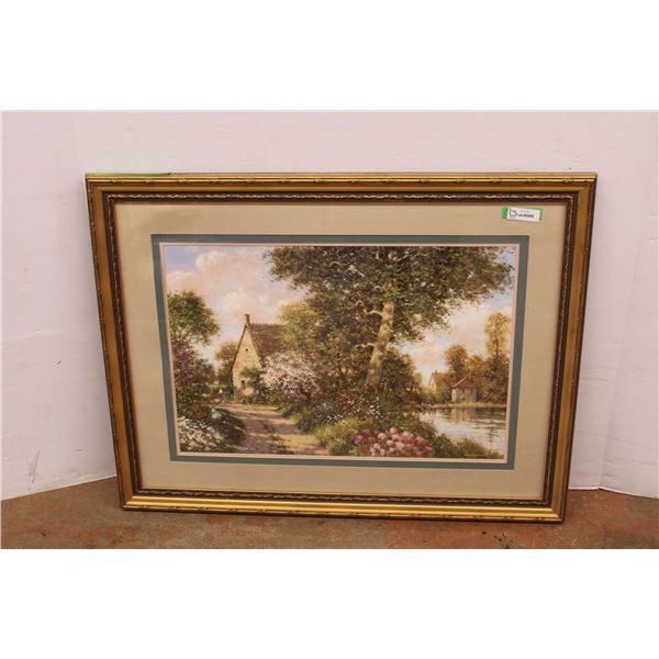 * England Countryside Painting in Frame by David Garcia - 42" x 32" - CANNOT SHIP