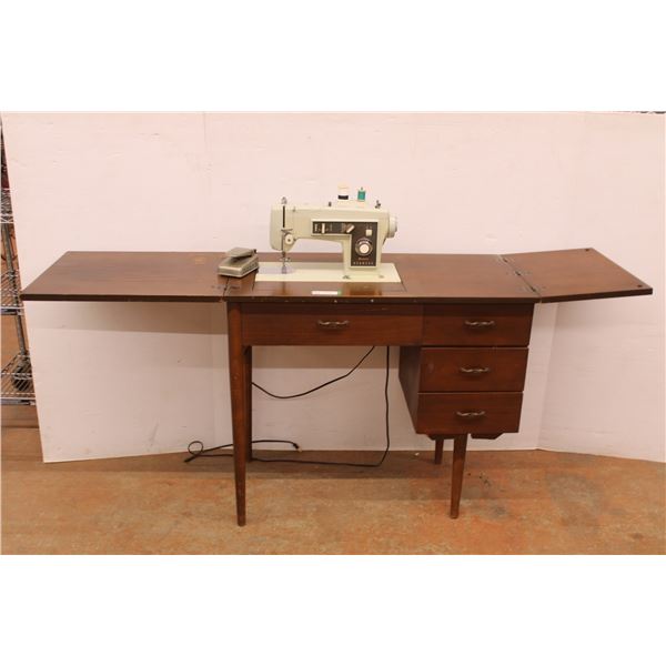 * Vintage Sear Kenmore Sewing Machine Desk - Consigner States Works - 18" x 34" x 30.5" - Some Wear