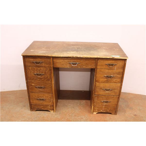 * Wooden Desk - 43" x 20.5" x 30.25" - Some Wear