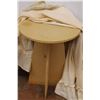 Image 4 : * Wood Stool - 20" x 13" x 19" & OSB End Table w/ Fabric - 20" x 25"