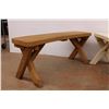 Image 5 : * (2) Wooden Outdoor Benches - 38" x 11" x 16" Each
