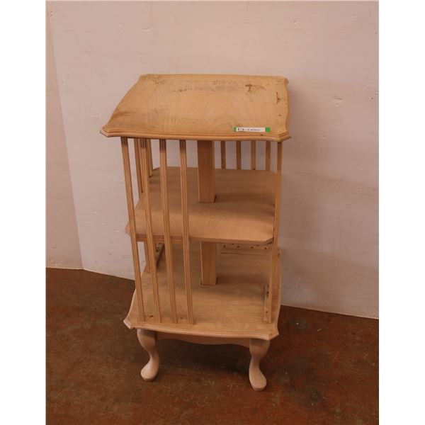 * Wooden Rotating Display Shelving Unit - 18" x 18" x 34.5" - Some Wear