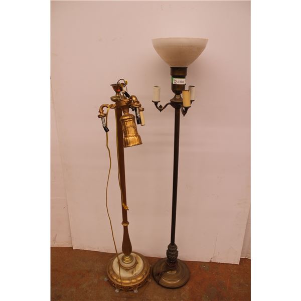 * (2) Vintage Light Fixtures - 56" Tall - As Is