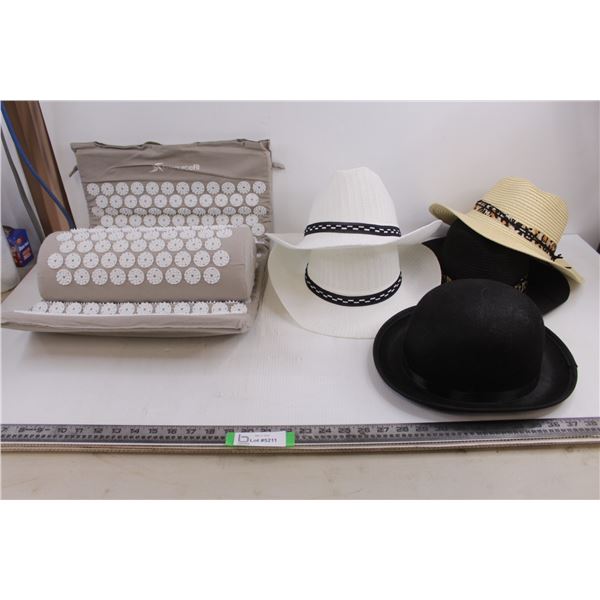ProSourceFit Acupressure Matt & Pillow Set 25.5" x 16", (5) Hats (Lily Morgan Shades, Cowboy Style,
