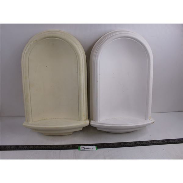 (2) Decorative Resin Moulded Wall Shelves 19" x 12" x 5"