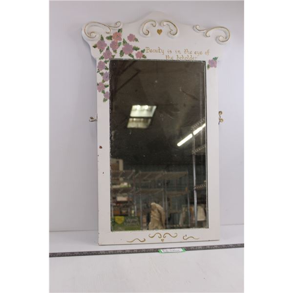 Vintage Wood-Framed Mirror 29" x 17'5"