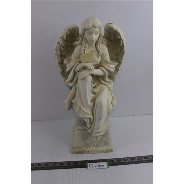 Porcelain Angel Statue 18" Tall 8.5" Wide Approx - As is
