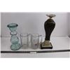 Image 1 : (2) Large Candle Holders - 12" & 16" Tall, (2) Glass Beer Mugs
