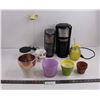 Image 1 : Black & Decker Coffee Grinder & Coffee Maker - Both Power On, Assorted Vases and Drinking Cups, Misc
