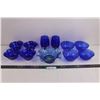 Image 1 : Assorted Sets of Cobalt Blue Glass Serving Dishes & Vase