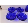 Image 2 : Assorted Sets of Cobalt Blue Glass Serving Dishes & Vase