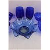 Image 4 : Assorted Sets of Cobalt Blue Glass Serving Dishes & Vase