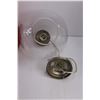 Image 2 : Assorted Light Fixture Items - Globes Approx 9" Dia, Round Metal Tray 9.5" Dia