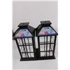Image 2 : (2) Home Decor LED Lanterns - Unused, (6) Plastic Drink Glasses with Straws & Lids