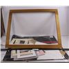 Image 1 : Wood Frame 22.5" x 28", Assorted Photo Matting Pieces & Colors