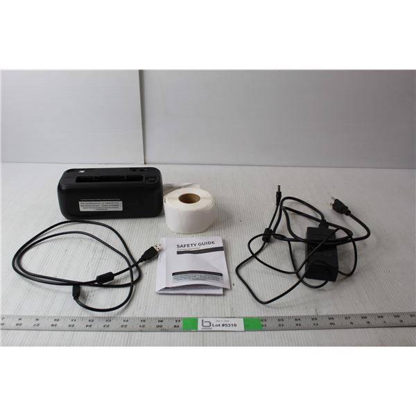 Phomemo Thermal Label Printer- Powers On, With Stickers, Computer Cord, Power Cable