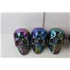Image 2 : (6) Plastic Halloween Skulls 5" Tall