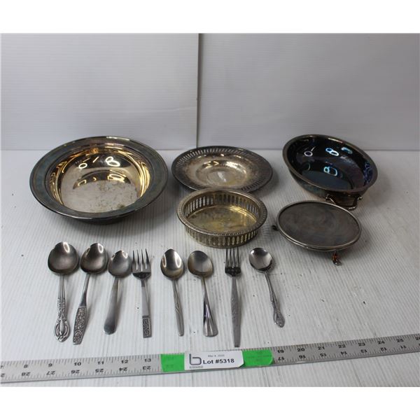 Silver Plated Dishes & Vintage Cutlery