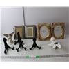 Image 1 : (2) Ceramic Angels, (4) Photo Frames Up to 9" Tall, (4) Plastic Photo Stands
