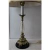 Image 2 : Metal & Glass Tri-light Lamp with Bulb & Shade- Powers On 26.5" Tall