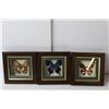 Image 2 : (3) Pieces of Framed Butterfly Wall Art 5.5", Round Metal Mirror and Candle Holder 17.5" Tall