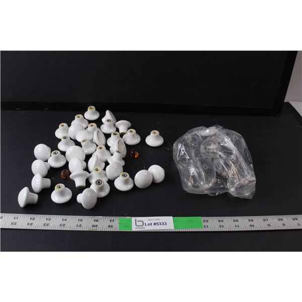 Ceramic Cupboard Knobs & Glass Balls- Lamp Parts