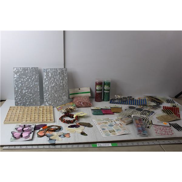 Craft Lot- Beads, Stickers, Wood Letters, Misc.