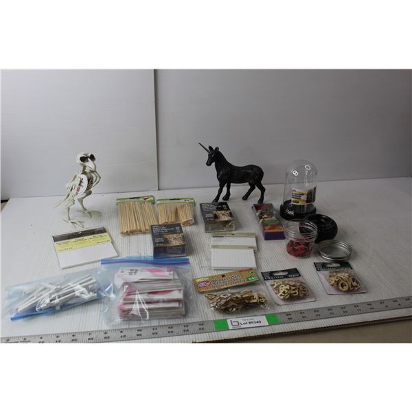 Craft Lot- Canada Day Confetti, Craft wood Dowels, Wood Letters, Misc.