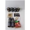 Image 2 : Seasonal Lot- (4) Plastic Skulls, Miniature Reindeer Heads, Leaf Confetti, Misc.