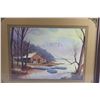 Image 3 : Framed Lake House View Art Print 21'' x 17''