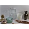 Image 3 : Decorative Snow Shoes, Flower Vases, Candle Holders, Ash Tray and Alpine Desk Clock - As Is