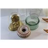 Image 8 : Decorative Snow Shoes, Flower Vases, Candle Holders, Ash Tray and Alpine Desk Clock - As Is