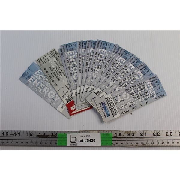 Assorted Mens & Womens Curling Sasktel Centre Old Ticket Stubs