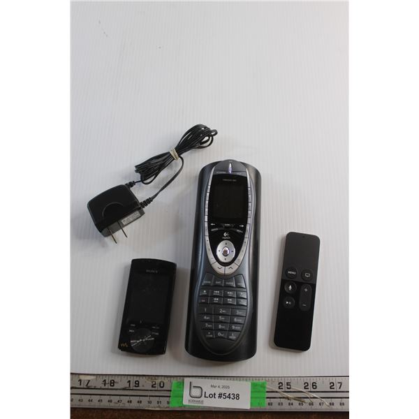 Apple TV & Logitech Harmony Remote, Charging Station and Sony Music Player - As Is