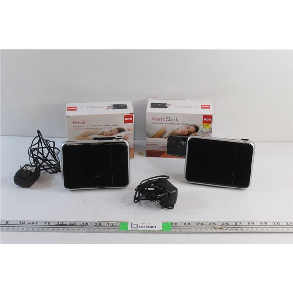 (2) RCA Time Projector Alarm Clocks - Tested