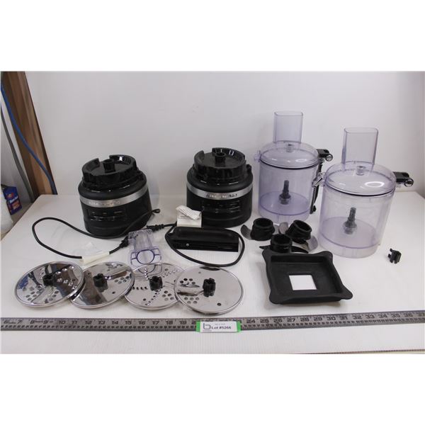 (2) KitchenAid Food Processors - Untested - As is