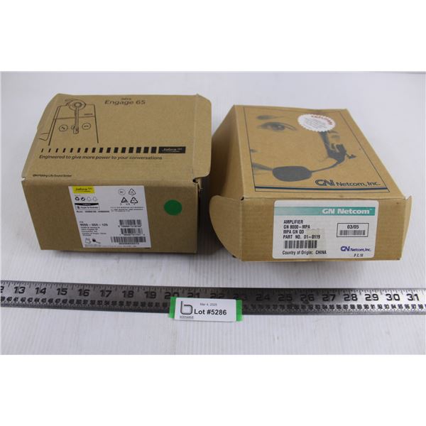 (2) Amplified Headphones (Jabra Engage 65 & GN Netcom) - Unused