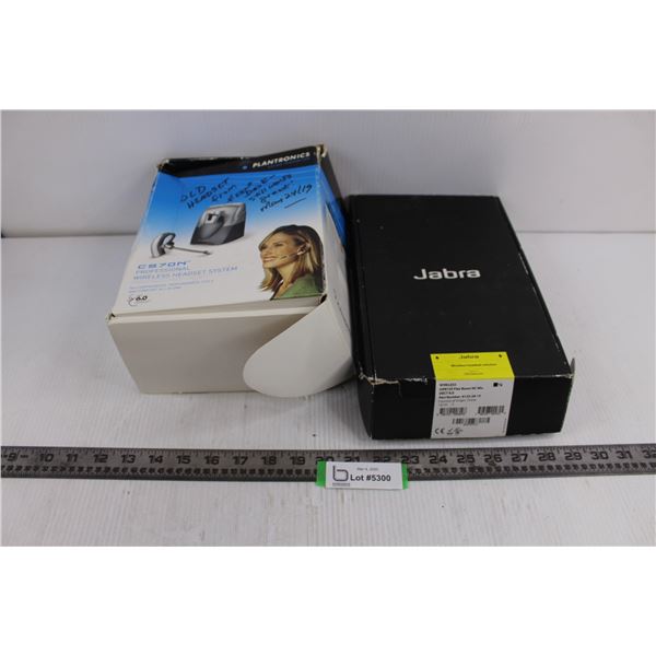 (2) Telephone Headsets (Plantronics CS70N & Jabra GN9125) Untested