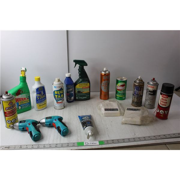 Chemicals Lot- Bug & Tar Remover, Wheel Bearing Lubricant, (2) Mircom Apartment Intercoms- As Is