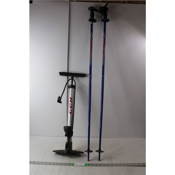 *Head Cross Country Ski Poles 47.5" Tall & CCM Hand Air Pump - Pick Up Preferred