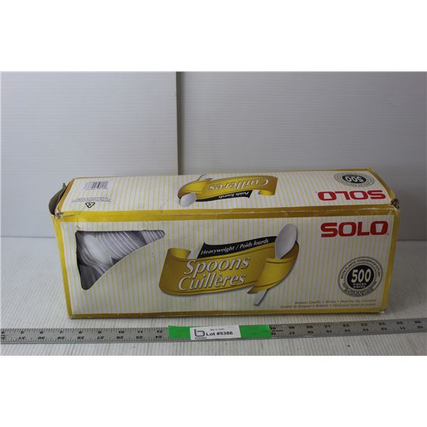 Box of Solo Plastic Spoons
