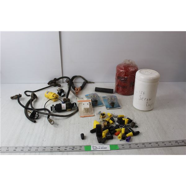 Marettes, Baldwin Oil Filter, (2) ANS-100 Hi/Low Adapters, Misc.