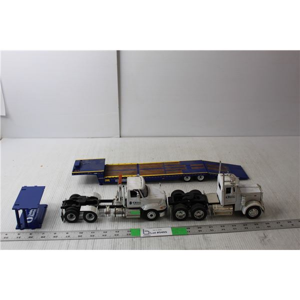 (2) United Rental Model Semis- 8" & 9" Long & Trailer 18.75" Long
