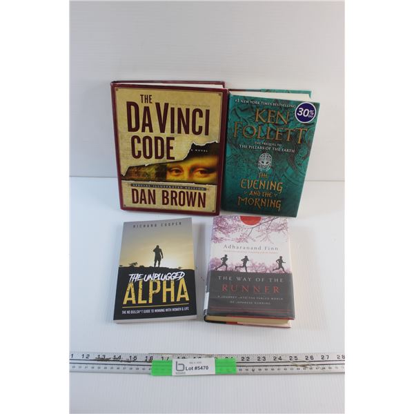 (4) Books - The Unplugged Alpha, The Da Vinci Code and Ken Follett