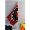 Image 2 : (2) Calgary Flames Flags, Winter Gloves and Reflective Safety T Shirt - Size L