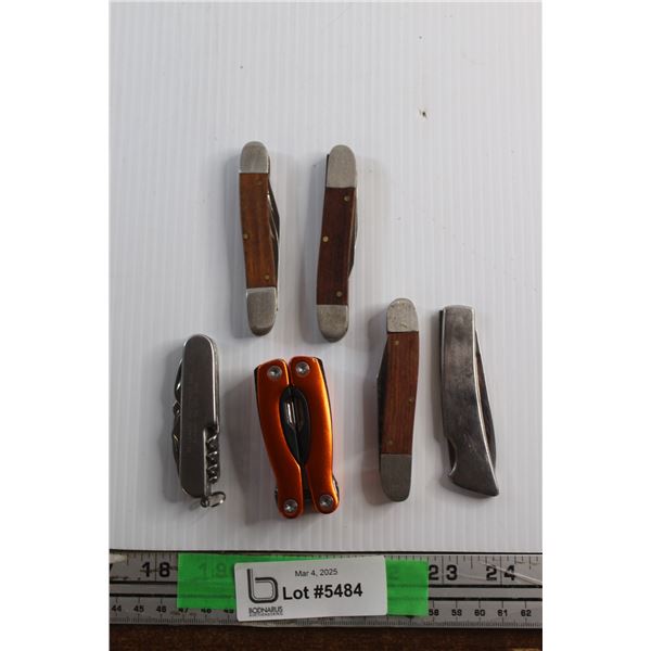 (6) Folding Knives and Multi Tools