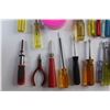 Image 6 : Assorted Screwdrivers, Dry Wall Tools, Hammer, Pink Tape and Herb Scissors
