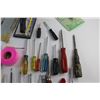 Image 8 : Assorted Screwdrivers, Dry Wall Tools, Hammer, Pink Tape and Herb Scissors